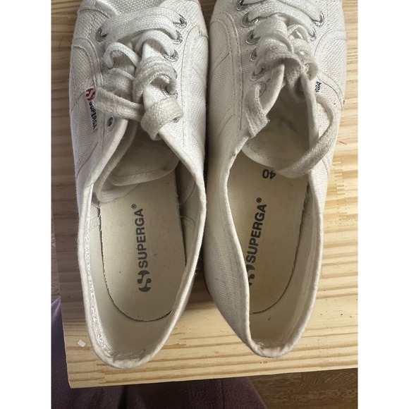 Superga White Canvas Rainbow Platform Sneakers Women's US 7.5 EU 40 - Picture 8 of 9